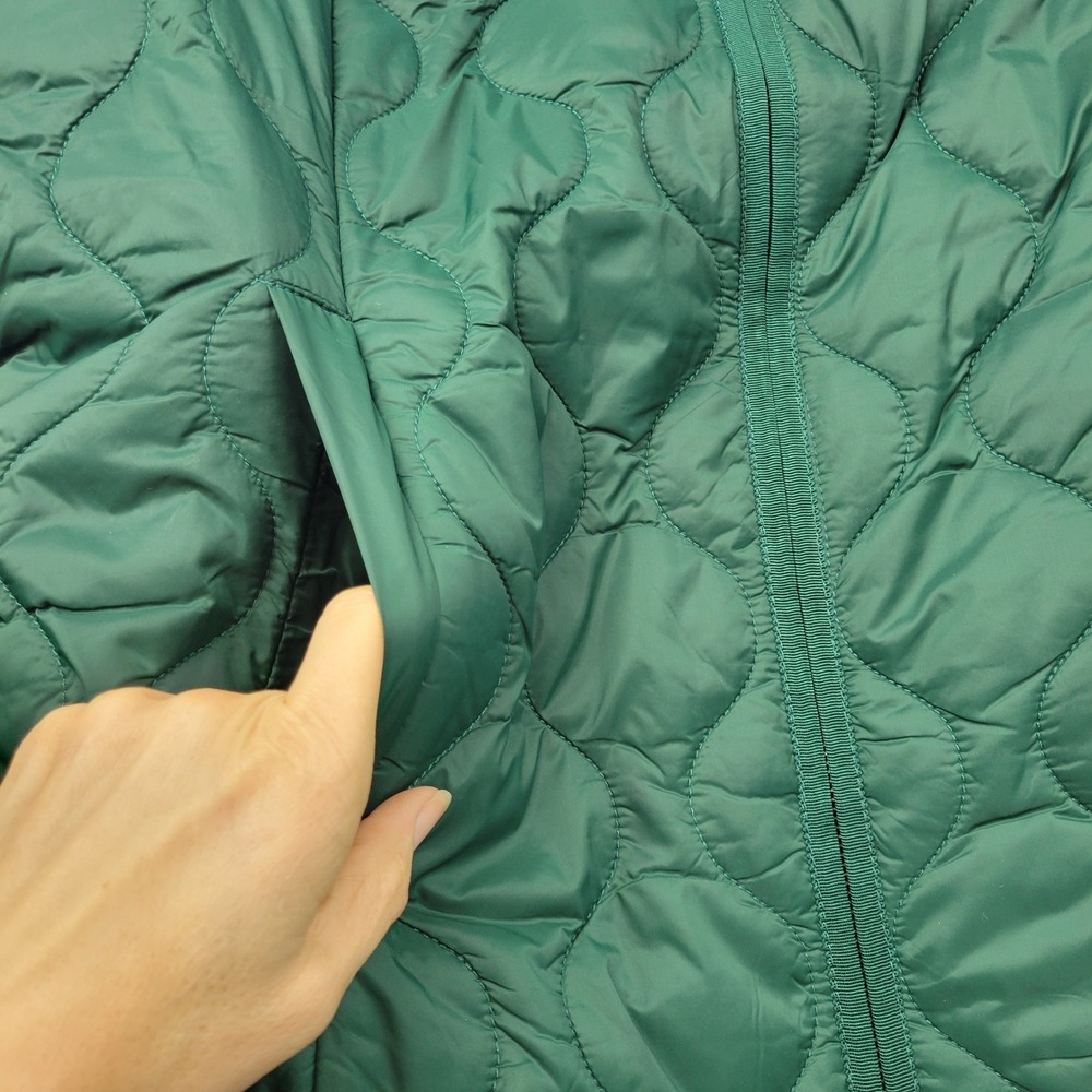 Coldwater Creek Womens Puffer Vest Green Quilted Longline Full Zip Size M 605759 - Picture 2 of 14